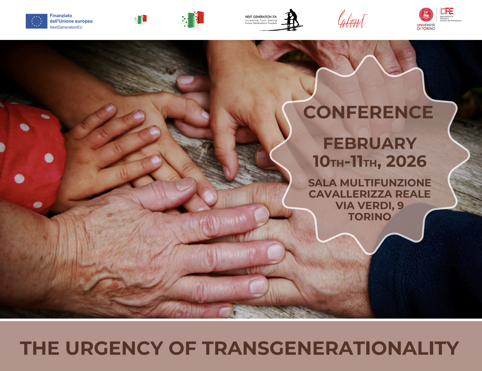 PRIN Final Conference “The Urgency of Transgenerationality” cover